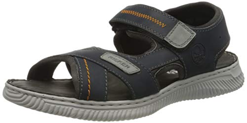 Rieker Frühjahr/Sommer 28153, Sandalias con Punta Cerrada Hombre, Azul (Navy/Grigio/Rauch 14), 42 EU