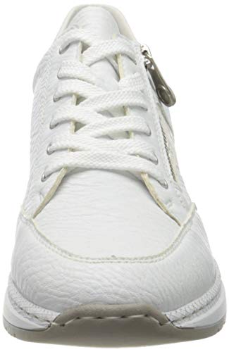 Rieker Frühjahr/Sommer N4322, Zapatillas Mujer, Blanco (Weiss/Weiss-Silber/Argento/ 80 80), 42 EU