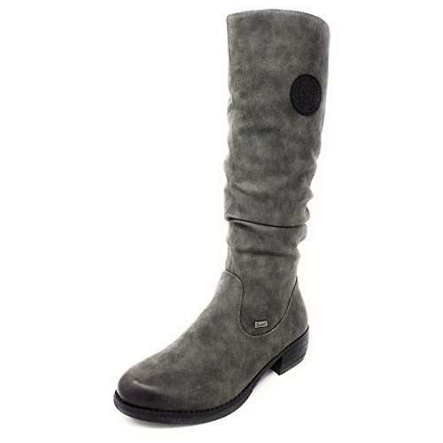 Rieker Herbst/Winter, Botas Altas Mujer, Gris (Smoke/Black 45), 41 EU
