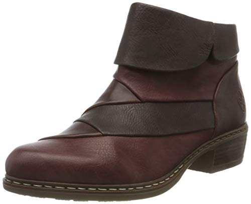 Rieker Herbst/Winter, Botines Mujer, Rojo (Bordeaux/Havanna/Vino 35), 36 EU