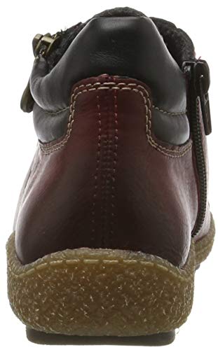 Rieker Herbst/Winter, Zapatillas Altas Mujer, Rojo (Wine/Schwarz 37), 39 EU