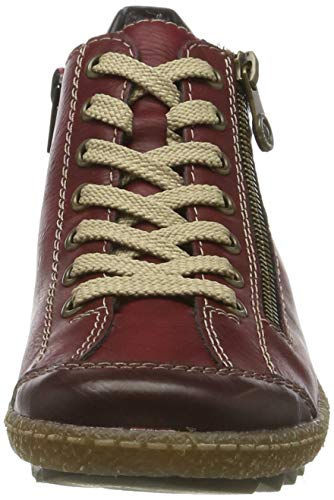Rieker Herbst/Winter, Zapatillas Altas Mujer, Rojo (Wine/Schwarz 37), 39 EU