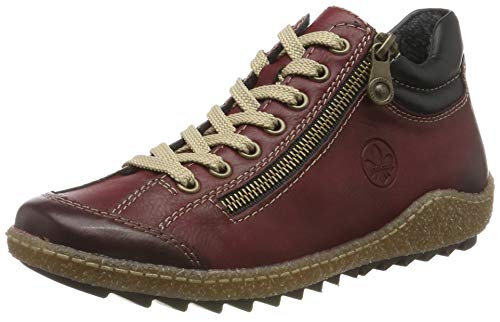 Rieker Herbst/Winter, Zapatillas Altas Mujer, Rojo (Wine/Schwarz 37), 39 EU