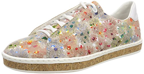 Rieker M85b8, Zapatos de Cordones Derby Mujer, Multicolor (Ginger-Multi/Weiss), 36 EU