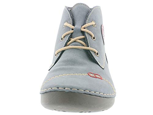 Rieker Mujer Botines 52540, señora Botas Chukka, Botas,Chukka Boot,Medias Botas,botín de Encaje,Cordones,Forrado,Invierno,Jeans/Wine,37 EU / 4 UK
