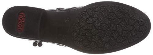 Rieker Mujer Botines 77658, señora, Botas,Bota,Botines,Botas de Tobillo de Las Mujeres,Bootie,Cremallera,Schwarz,38 EU / 5 UK