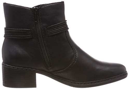 Rieker Mujer Botines 77658, señora, Botas,Bota,Botines,Botas de Tobillo de Las Mujeres,Bootie,Cremallera,Schwarz,38 EU / 5 UK