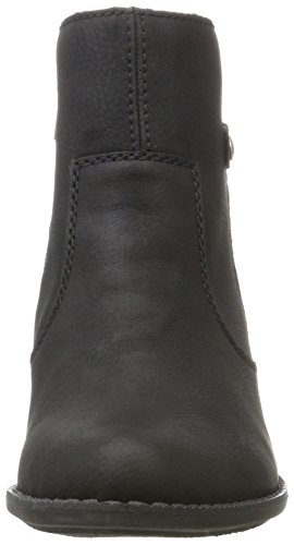 Rieker Mujer Botines L7661, señora Ankle Boots, Botas,Botas de Media caña,Botines,botín,Tobillo Alto,Cremallera,Schwarz/Schwarz,40 EU / 6.5 UK