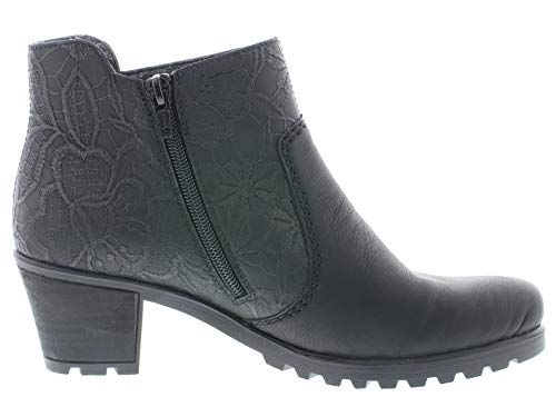 Rieker Mujer Botines Y80A2, señora Ankle Boots, Botas,Botas de Media caña,Botines,botín,Botas de Invierno,Forrado,Schwarz,39 EU / 6 UK