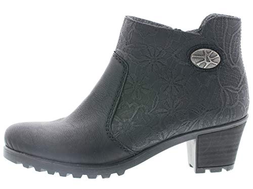 Rieker Mujer Botines Y80A2, señora Ankle Boots, Botas,Botas de Media caña,Botines,botín,Botas de Invierno,Forrado,Schwarz,39 EU / 6 UK