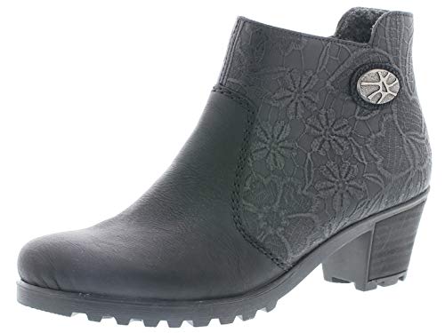 Rieker Mujer Botines Y80A2, señora Ankle Boots, Botas,Botas de Media caña,Botines,botín,Botas de Invierno,Forrado,Schwarz,39 EU / 6 UK