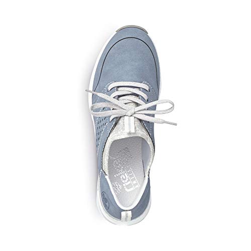 Rieker Mujer Zapatos de Cordones N4373, señora Calzado Deportivo,Zapatos Bajos,Calzado de Calle,Zapatillas de cuña,Jeans,39 EU / 6 UK
