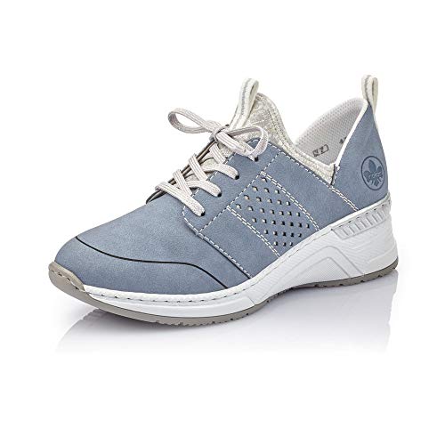 Rieker Mujer Zapatos de Cordones N4373, señora Calzado Deportivo,Zapatos Bajos,Calzado de Calle,Zapatillas de cuña,Jeans,39 EU / 6 UK