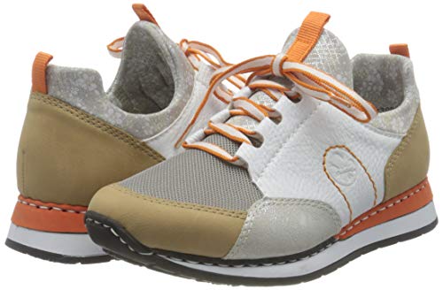 Rieker N3083, Zapatillas Mujer, Color Blanco, 42 EU