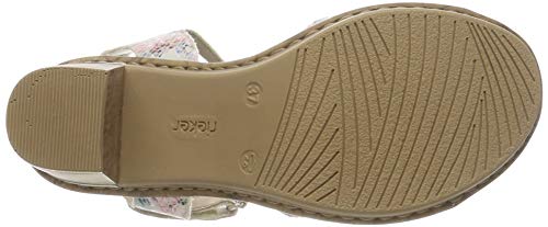 Rieker V4589-90, Sandalias con Plataforma Mujer, Multicolor (Nude-Multi/Altrosa 90), 40 EU