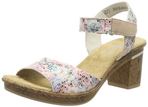 Rieker V4589-90, Sandalias con Plataforma Mujer, Multicolor (Nude-Multi/Altrosa 90), 40 EU