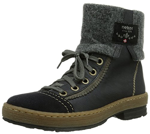 Rieker Z6774-14, Zapatillas Altas Mujer, Azul-Blau (Marina/Uniform/Stromboli/Granit / 14), 36 EU