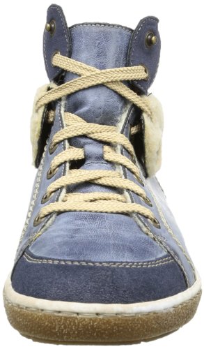 Rieker Z7742, Zapatillas Altas Mujer, Azul-Blau (Lake/Atlantic/Beige 14), 37