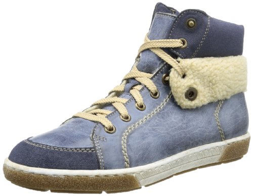 Rieker Z7742, Zapatillas Altas Mujer, Azul-Blau (Lake/Atlantic/Beige 14), 37
