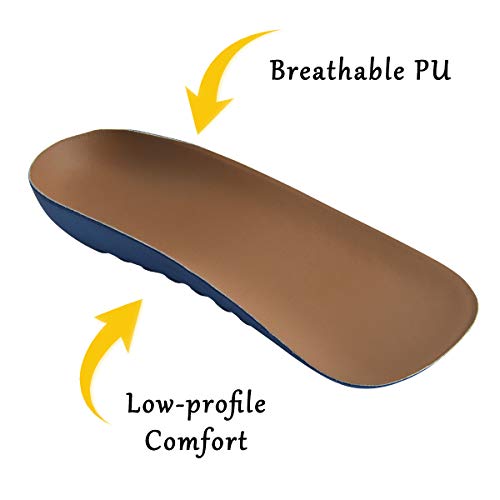 riemot 3/4 Plantillas Ortopédicas para el Tratamiento de la Fascitis Plantar, Pies Planos, los dolores del talón, la rodilla y la espalda PU