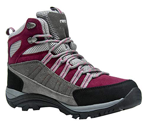riemot Botas de Senderismo y Campo para Mujer Hombre, Zapatillas Altas de Trekking Zapatos de Montaña Escalada Aire Libre Calzado Impermeable Ligero Antideslizantes Sneakers, Fucsia EU 38
