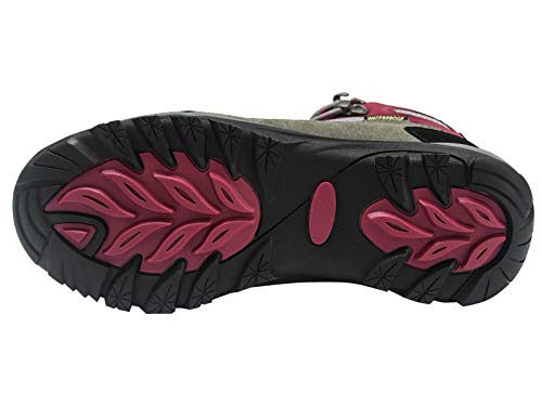 riemot Botas de Senderismo y Campo para Mujer Hombre, Zapatillas Altas de Trekking Zapatos de Montaña Escalada Aire Libre Calzado Impermeable Ligero Antideslizantes Sneakers, Fucsia EU 38