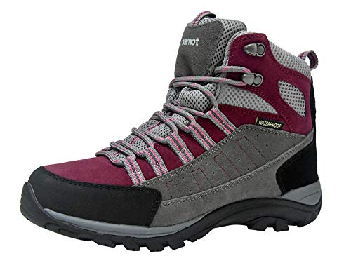 riemot Botas de Senderismo y Campo para Mujer Hombre, Zapatillas Altas de Trekking Zapatos de Montaña Escalada Aire Libre Calzado Impermeable Ligero Antideslizantes Sneakers, Fucsia EU 38