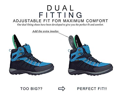 riemot Botas de Senderismo y Campo para Mujer Hombre, Zapatillas Altas de Trekking Zapatos de Montaña Escalada Aire Libre Calzado Impermeable Ligero Antideslizantes Sneakers, Azul Negro EU 45