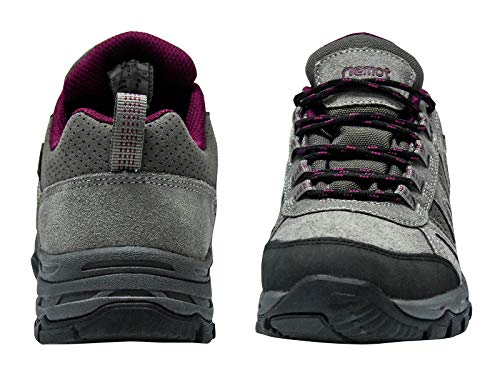 riemot Zapatillas Trekking para Mujer, Zapatos de Senderismo Calzado de Montaña Escalada Aire Libre Impermeable Ligero Antideslizantes Zapatillas de Trail Running, Rojo Vino EU 39