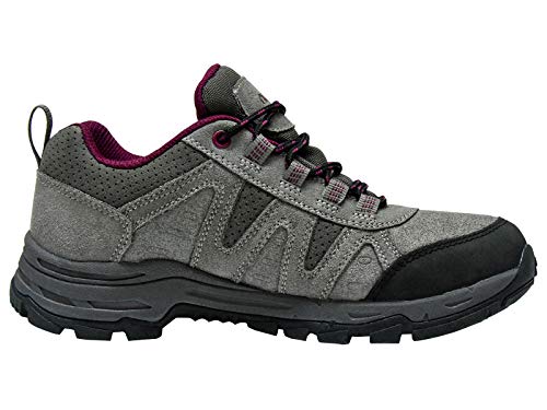 riemot Zapatillas Trekking para Mujer, Zapatos de Senderismo Calzado de Montaña Escalada Aire Libre Impermeable Ligero Antideslizantes Zapatillas de Trail Running, Rojo Vino EU 38