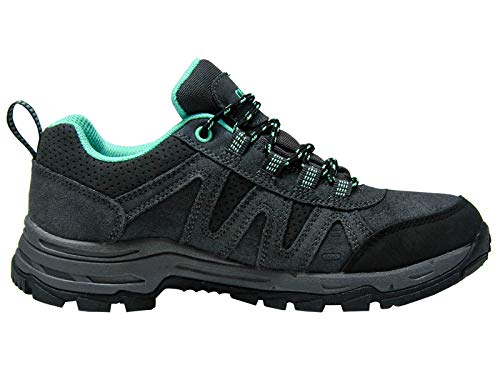 riemot Zapatillas Trekking para Mujer, Zapatos de Senderismo Calzado de Montaña Escalada Aire Libre Impermeable Ligero Antideslizantes Zapatillas de Trail Running, Verde Gris EU 38