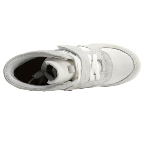 Rismart Mujer Zapatos Formal Oculto Tacón Cuña Gamuza Tela Zapatillas (Gris,EU37)