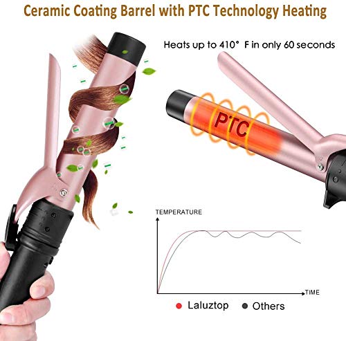 Rizador de Pelo 6 en 1, Onduladores de Pelo Profesional, Pinzas Rizadoras Multifuncional Calentamiento Rápido Barras de Iones de Cerámica de Turmalina Temperatura Ajustable Apto para Todo el Cabello