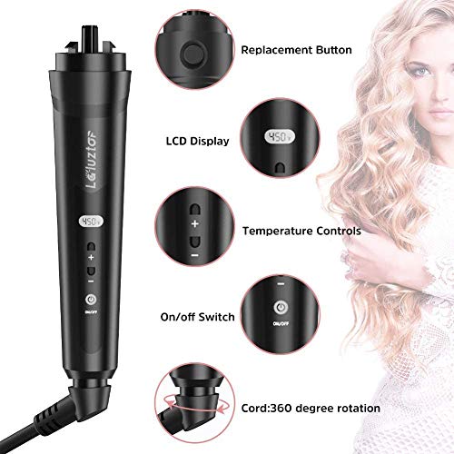 Rizador de Pelo 6 en 1, Onduladores de Pelo Profesional, Pinzas Rizadoras Multifuncional Calentamiento Rápido Barras de Iones de Cerámica de Turmalina Temperatura Ajustable Apto para Todo el Cabello