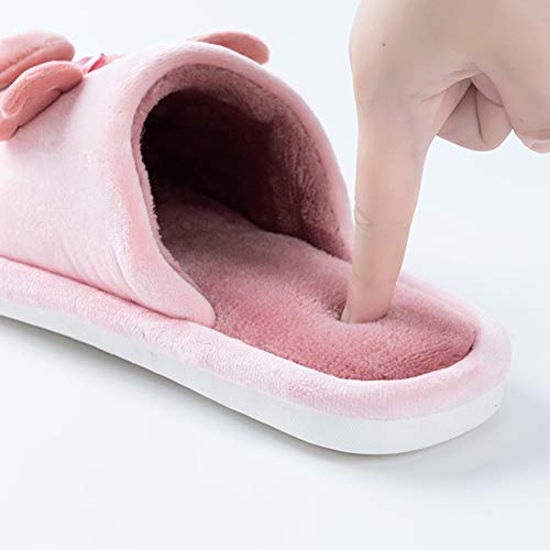 RL Cerdito Pareja Invierno Dibujos Animados Encantador Interior Hembra Zapatillas De AlgodóN Mantener Caliente Antideslizante Masculino Zapatillas De Pelo,02,38/39