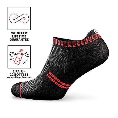 ROCKAY Accelerate - Calcetines Deportivos con Talón de Compresión para Hombres y Mujeres, Running, Anti-ampollas y con Soporte de Arco (1 par)