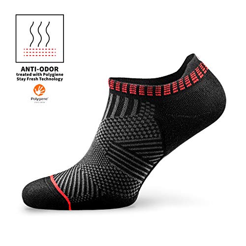 ROCKAY Accelerate - Calcetines Deportivos con Talón de Compresión para Hombres y Mujeres, Running, Anti-ampollas y con Soporte de Arco (1 par)