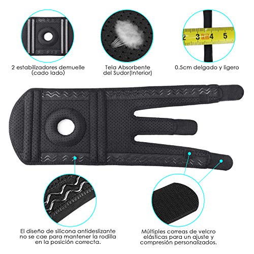 Rodilleras Deportivas Ajustable Transpirable 2pcs Rodillera Menisco y Ligamentos Neopreno Apoyo de la Rodilla Adecuado para Correr Crossfit Caminar y Otras Actividades al Aire Libre