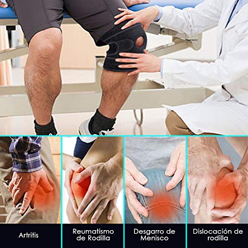 Rodilleras Deportivas Ajustable Transpirable 2pcs Rodillera Menisco y Ligamentos Neopreno Apoyo de la Rodilla Adecuado para Correr Crossfit Caminar y Otras Actividades al Aire Libre