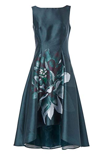 Roman Originals Vestido de mujer con estampado de mármol y dobladillo sumergido, cuello redondo, sin mangas, estampado floral, ocasión especial, invitada de boda, madre de la novia, vestido vintage