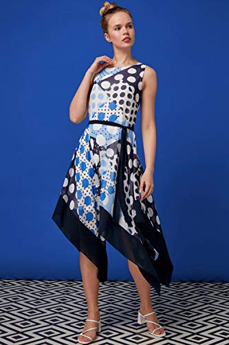 Roman Originals Vestido midi con dobladillo para mujer, para ocasiones de noche, verano, jardín, fiesta, crucero, boda, invitados, vacaciones, carreras de Ascot