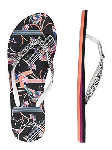 Roxy Portofino, Chanclas Mujer, Color Negro, 38 EU