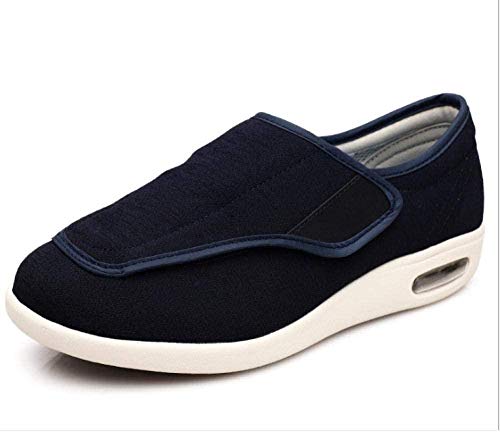 RSVT Zapatillas DiabéTicas Ajustables,Deslizadores Anchos de la Espuma de la Memoria, Zapatos de Las Mujeres del Invierno para el Hallux valgus-37_Azul