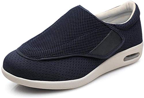RSVT Zapatillas DiabéTicas Ajustables,Deslizadores Anchos de la Espuma de la Memoria, Zapatos de Las Mujeres del Invierno para el Hallux valgus-37_Azul