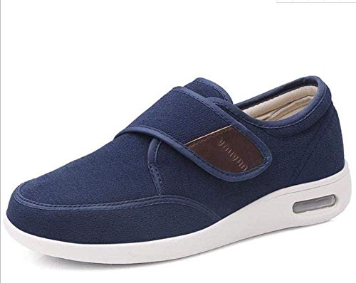 RSVT Zapatillas DiabéTicas Ajustables,Deslizadores Anchos de la Espuma de la Memoria, Zapatos de Las Mujeres del Invierno para el Hallux valgus-37_Azul