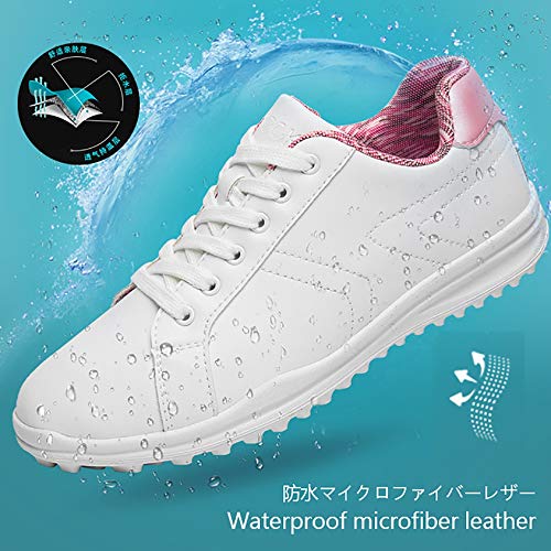 RTY Zapatos de Golf Blancos para Mujeres/niñas/Damas,Lace up,36