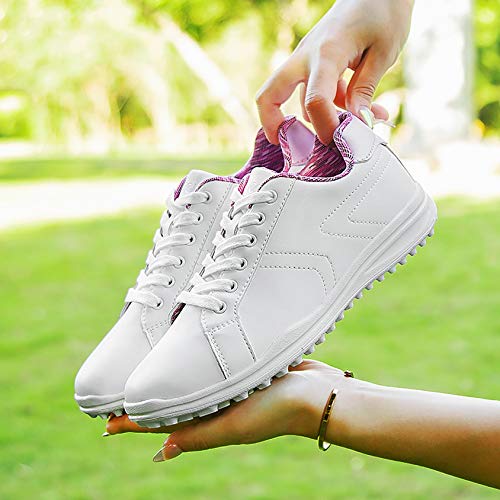 RTY Zapatos de Golf Blancos para Mujeres/niñas/Damas,Lace up,36