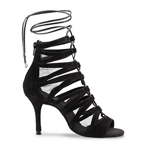 Rummos Mujeres Zapatos de Baile Bachata 02 024 - Material: Nobuk - Color: Negro - Anchura: Normal - Tacón: 80E Stiletto - Talla: EUR 35,5