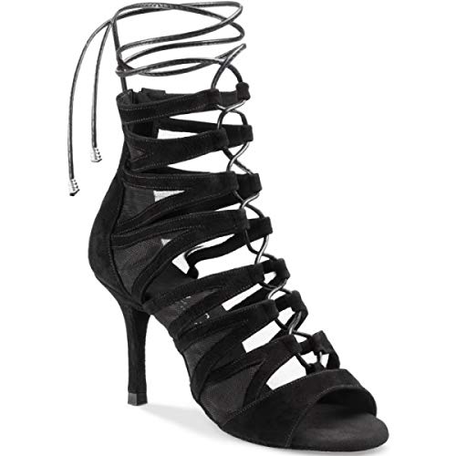 Rummos Mujeres Zapatos de Baile Bachata 02 024 - Material: Nobuk - Color: Negro - Anchura: Normal - Tacón: 80E Stiletto - Talla: EUR 35,5