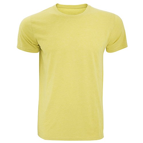 Russell - Camiseta básica Entallada de Manga Corta para Hombre - Verano/Playa/Piscina (2XL) (Amarillo Mezcla)